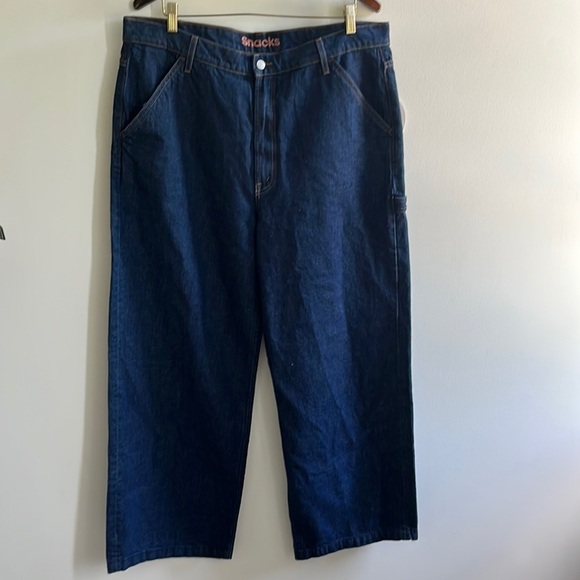 Mother SNACKS! The Fun Dip Utility Puddle Jeans in Cold Brew NWT Size 34 - Picture 8 of 16